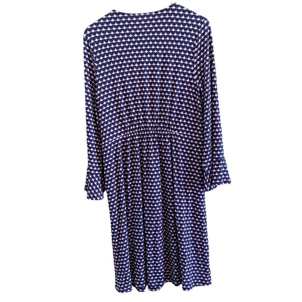 Boden Womens Flute Sleeve Jersey Dress Size 12R Sherbert Crescent Stamp - Picture 4 of 6